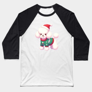 Cute Christmas Poodle Baseball T-Shirt